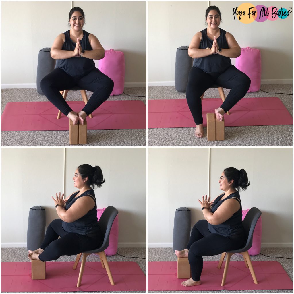 Baddha Konasana in chair silla